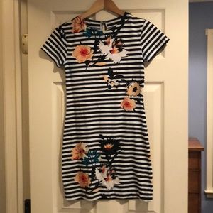 French connection blue & white striped dress